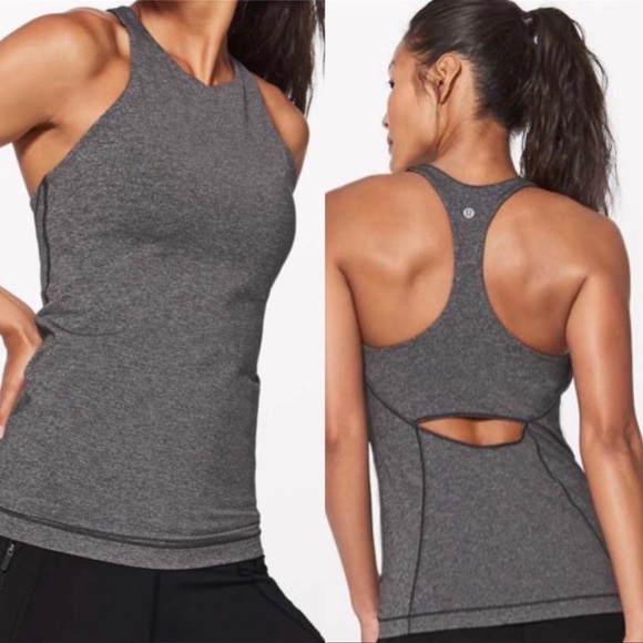 lululemon athletica Tops - Lululemon In Training Grey High Neck Tank Top size 8